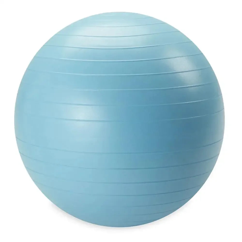 Blue exercise ball on a white background