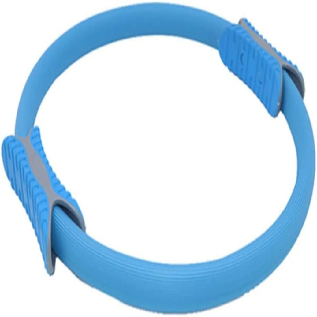 Blue dog collar with gray buckle on a white background