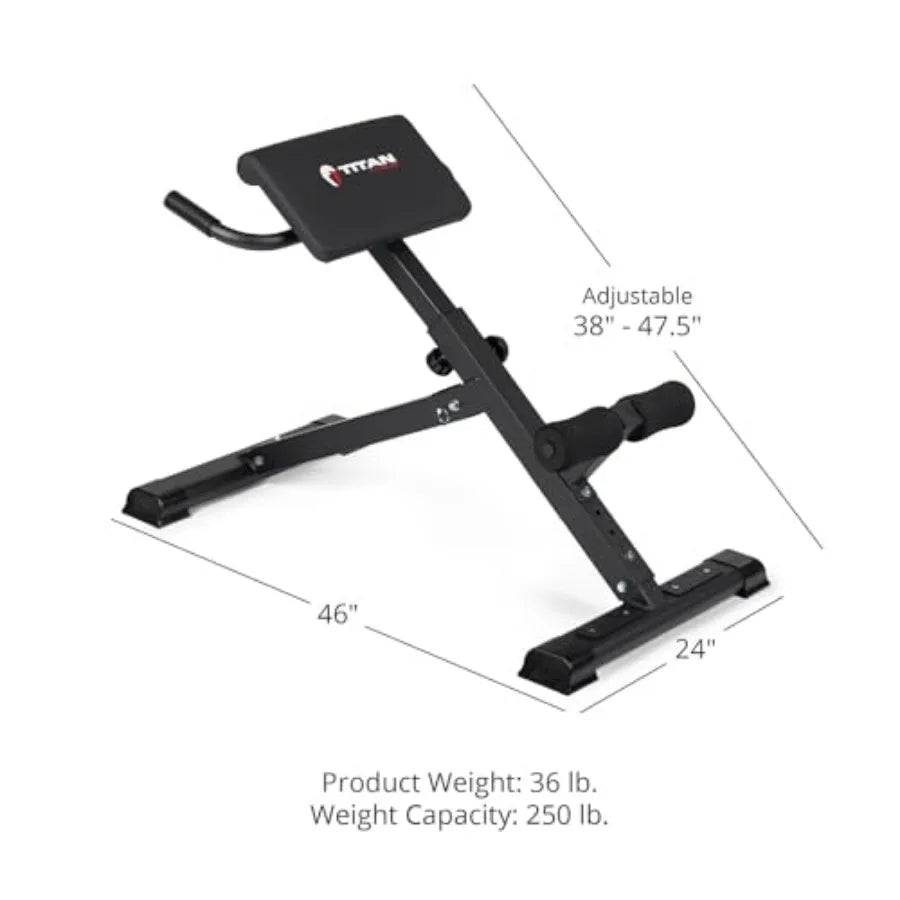 Hyper Back Extension Bench for Upper Body Strength Training in Garage Gym Setup Supports Up to 250 LB Ideal for Home Fitness En