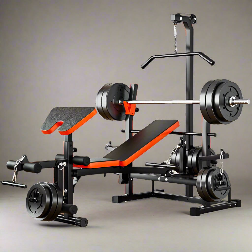 SANSHIKJ SSKJ-SU055 multifunctional weight lifting bed with chest expansion and high pull rod β 300KG capacity