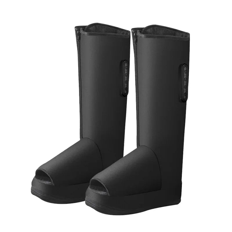 Maelsrom Air Compression Foot Massager with Heat β 3 Modes, Remote Control, DC 5 V (Black, Size L, CE Certified)