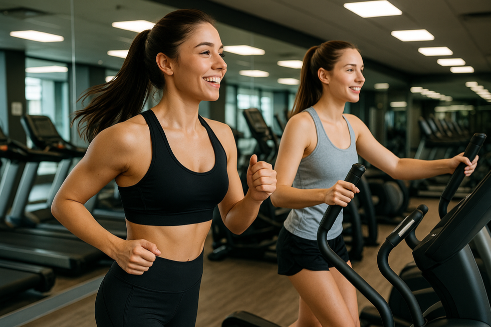 Girls using cardio machine