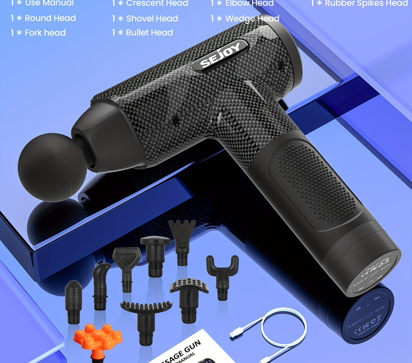 Sejoy 30 speeds Massage Gun Percussion Massager Fascia Gun Deep Tissue Muscle Vibrating Relax