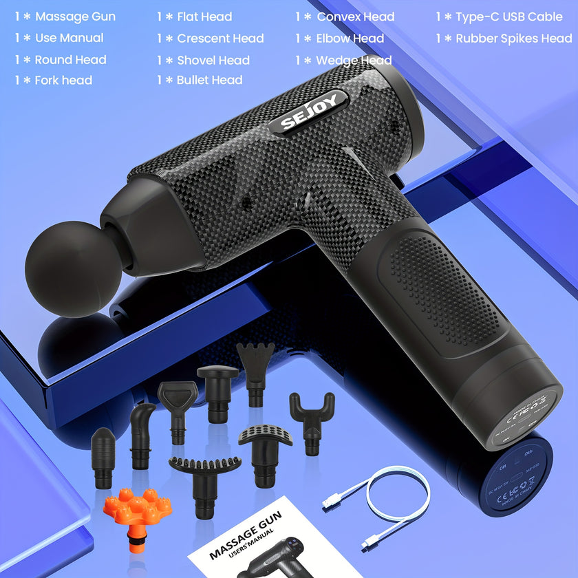 Sejoy 30 speeds Massage Gun Percussion Massager Fascia Gun Deep Tissue Muscle Vibrating Relax