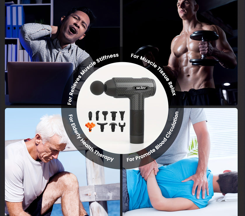 Sejoy 30 speeds Massage Gun Percussion Massager Fascia Gun Deep Tissue Muscle Vibrating Relax