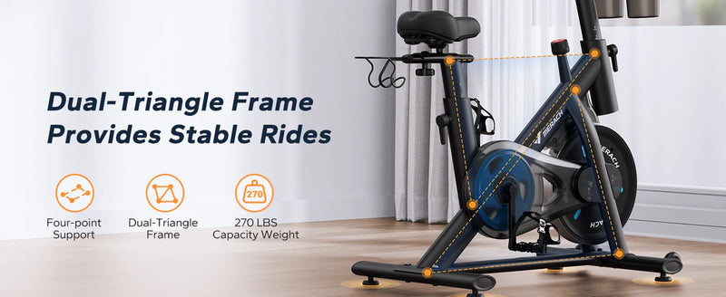 MERACH Magnetic Resistance Exercise Bike - S26B2 | Adjustable Seat & Resistance for Home Gym Workouts
