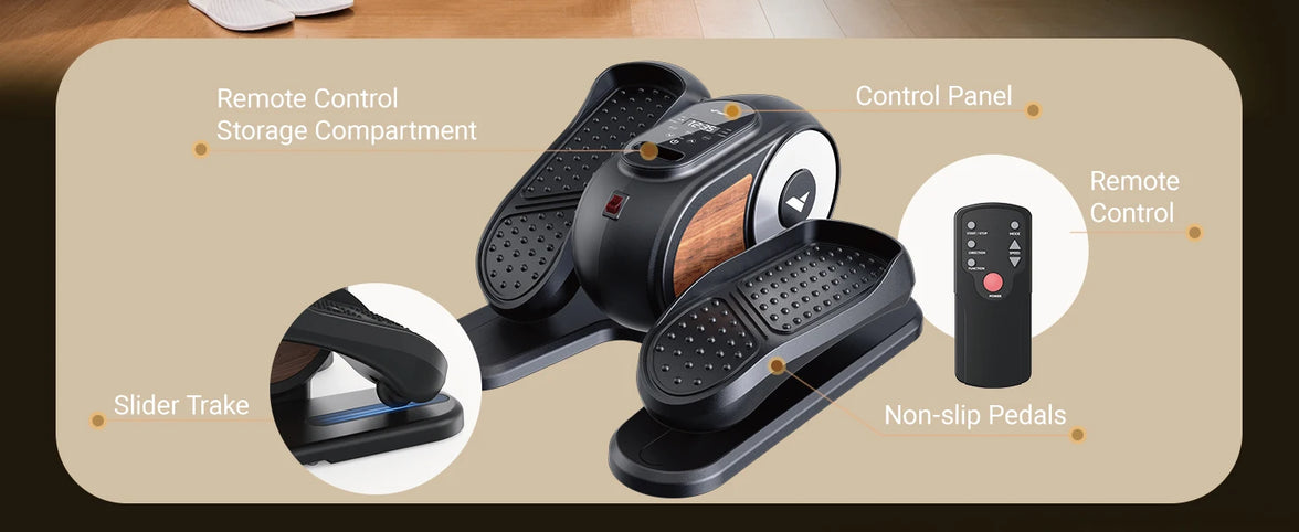 MERACH Under Desk Elliptical Leg Exerciser Electric for Seniors Remote Control&Adjustable Speeds Portable Seated Pedal Exerciser