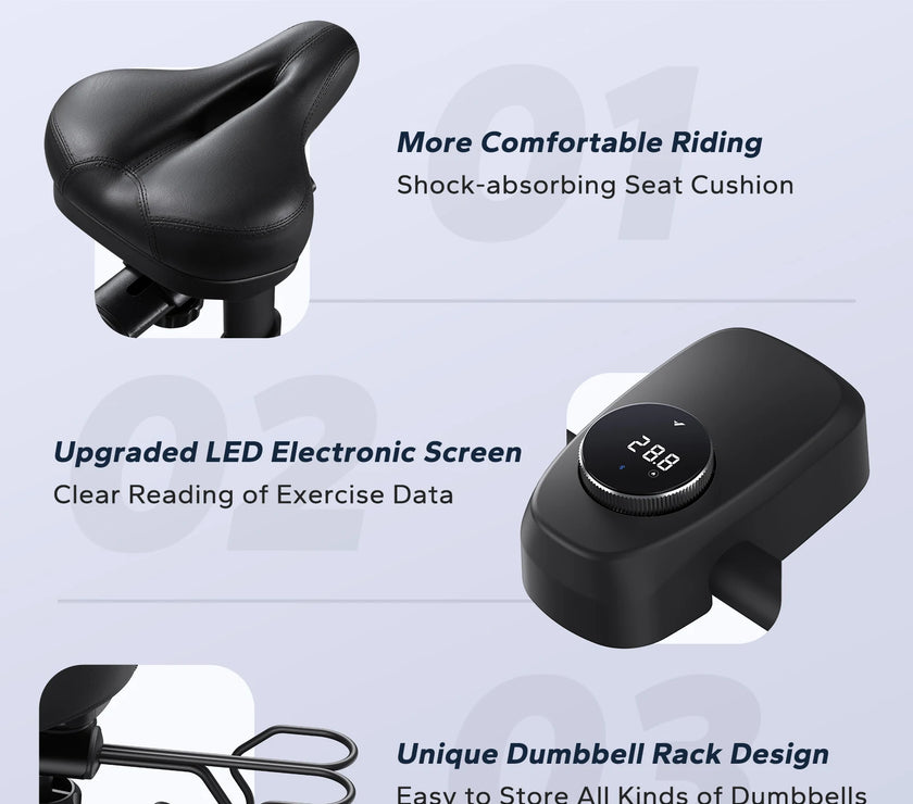 MERACH Magnetic Resistance Exercise Bike - S26B2 | Adjustable Seat & Resistance for Home Gym Workouts