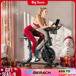 MERACH Magnetic Resistance Exercise Bike - S26B2 | Adjustable Seat & Resistance for Home Gym Workouts
