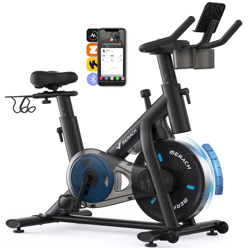 MERACH Magnetic Resistance Exercise Bike - S26B2 | Adjustable Seat & Resistance for Home Gym Workouts