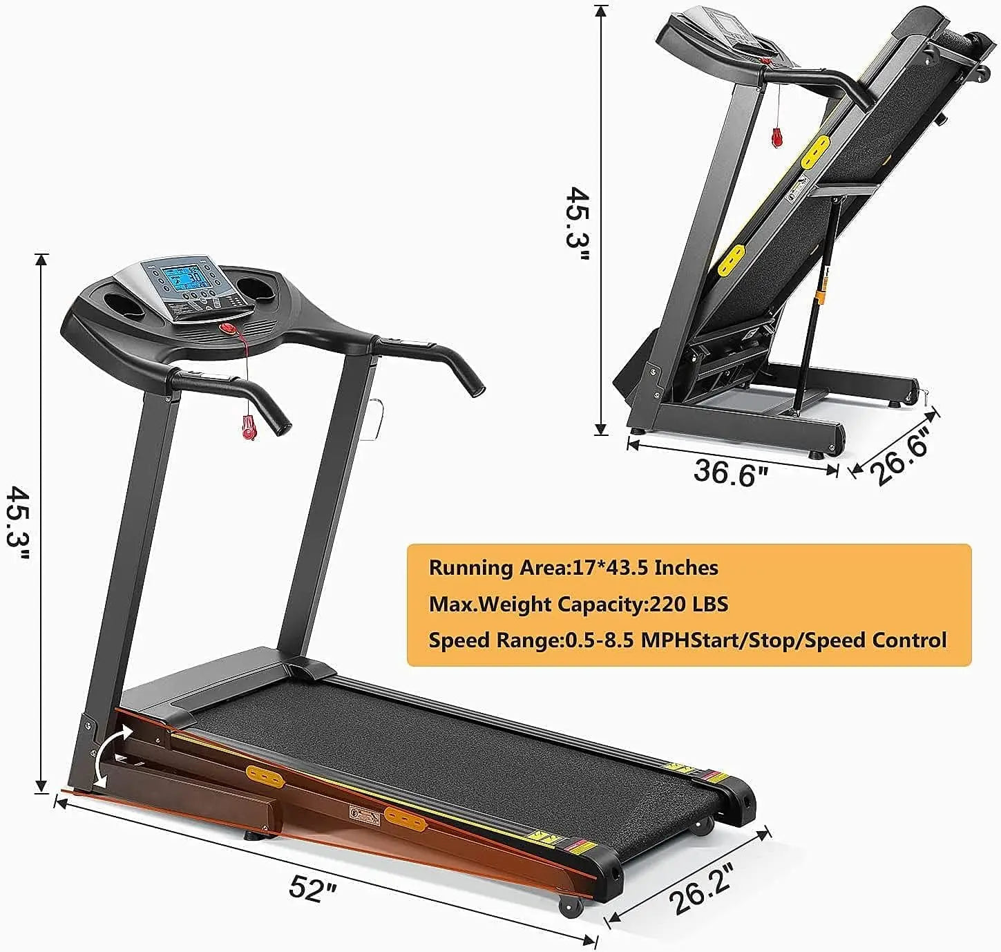 SPOKENFITNESS 1002 Folding Treadmill – Compact, Quiet &amp; Powerful