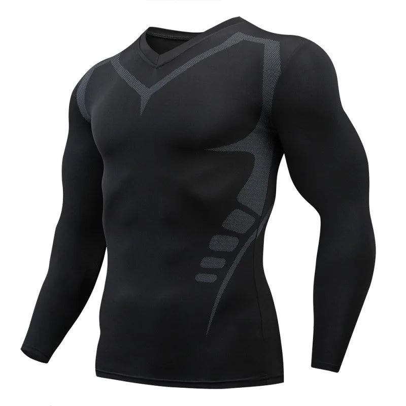 Men’s polyester compression shirt during full-body workout