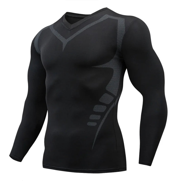 Men’s polyester compression shirt during full-body workout