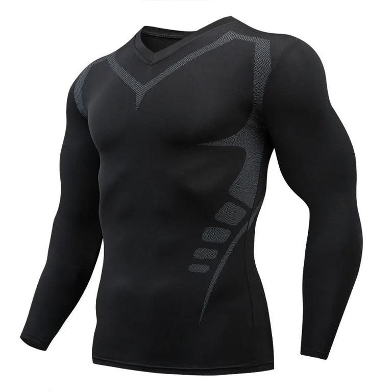 Men’s polyester compression shirt during full-body workout