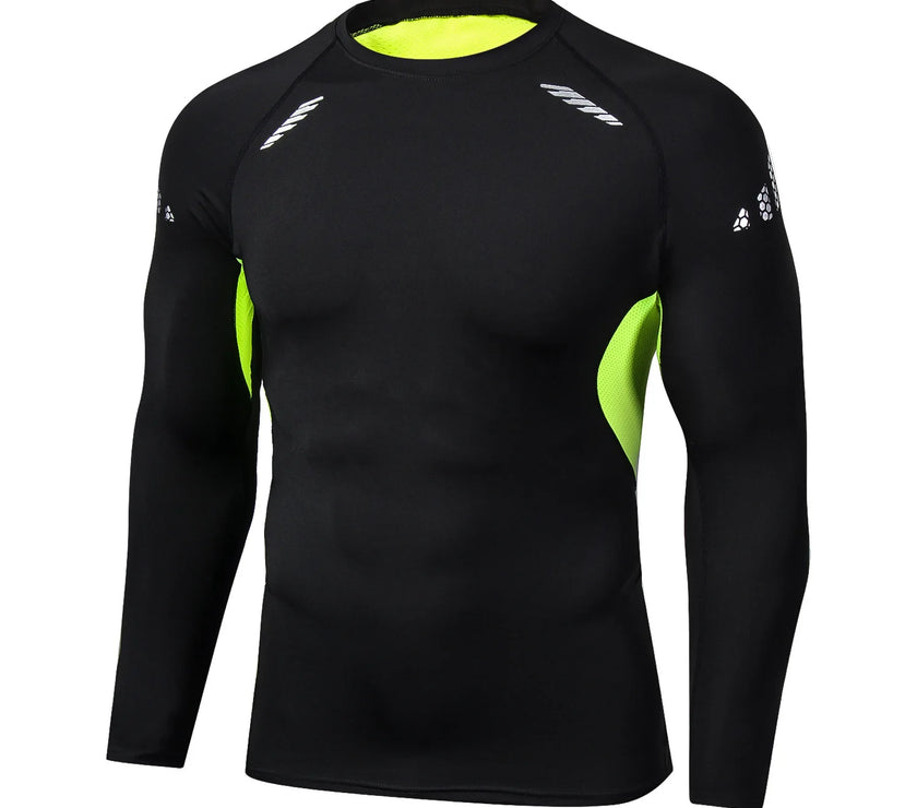 Athlete training in men’s gym compression shirt – true-to-size fit