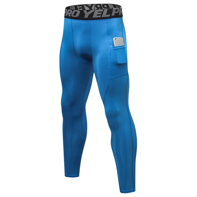 Blue KHADGAR tights – performance leggings with customizable design