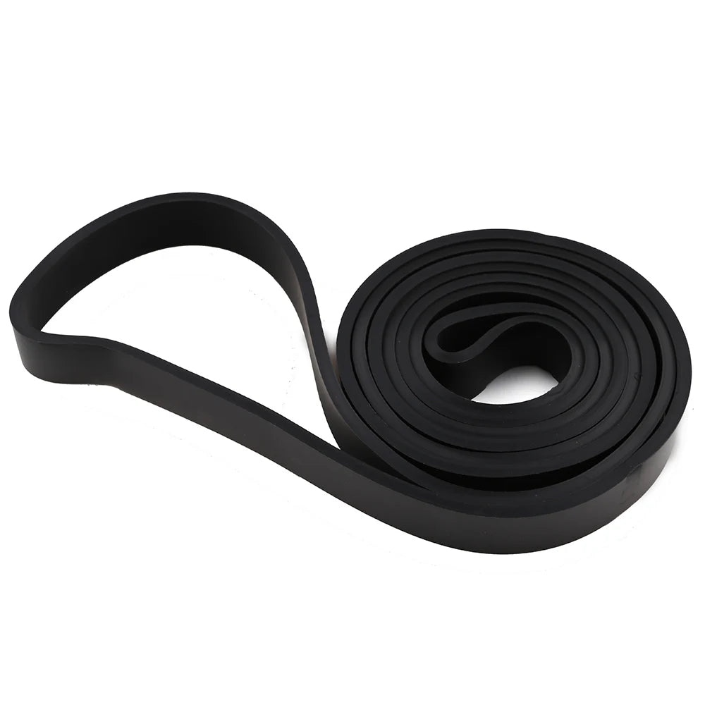 Black rubber band on a white background