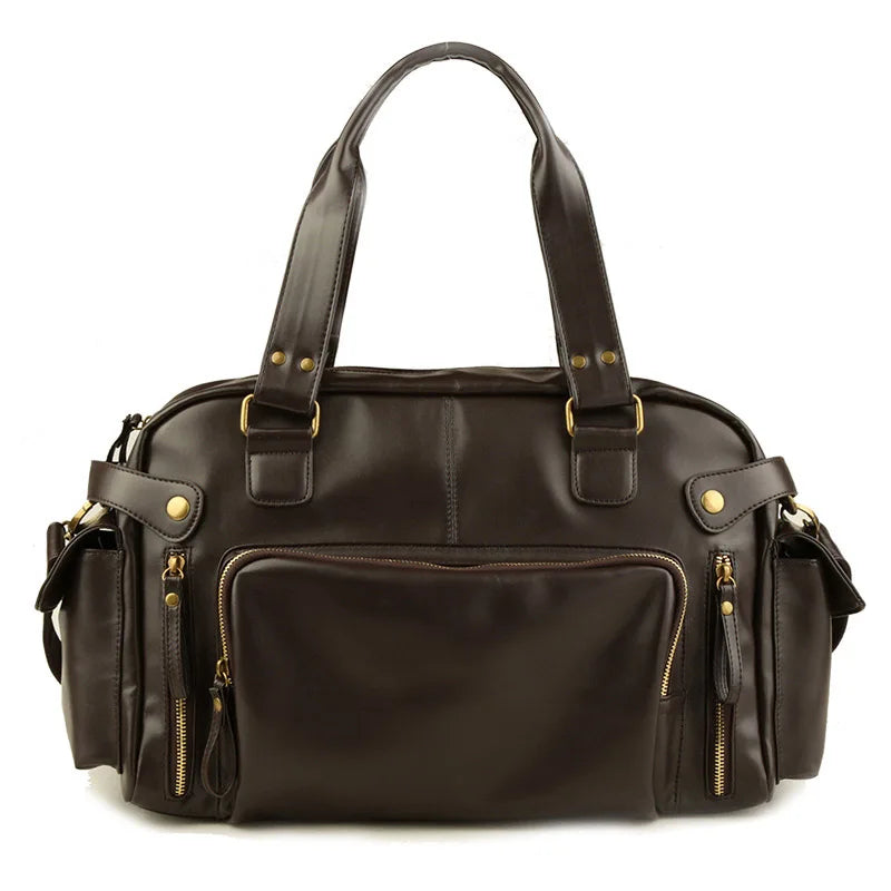 Men's Vintage PU Leather Travel Shoulder Bag