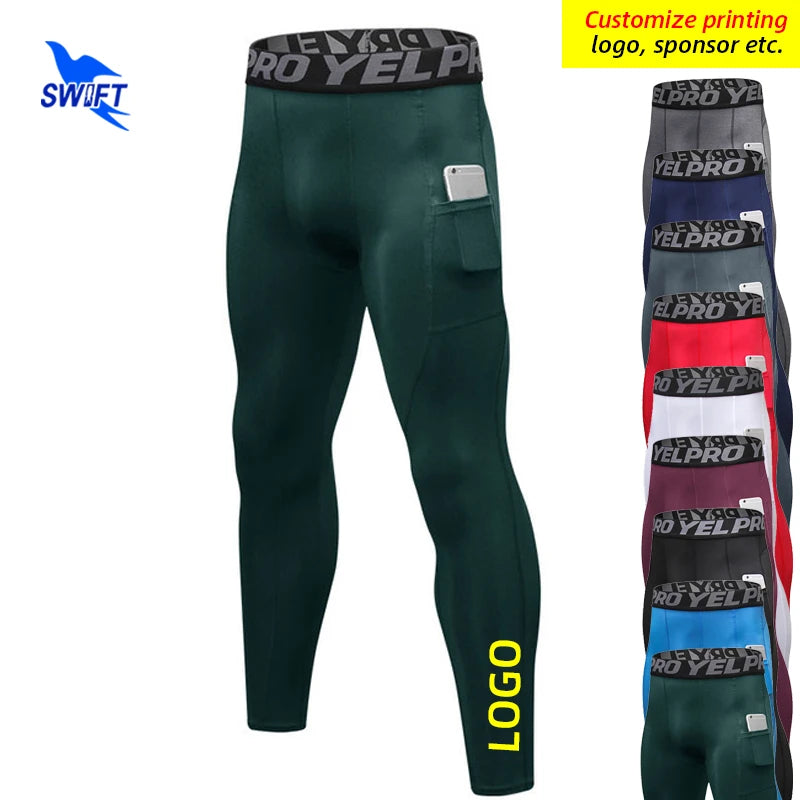 Man running in KHADGAR Compression Tights – ideal for running and gym training