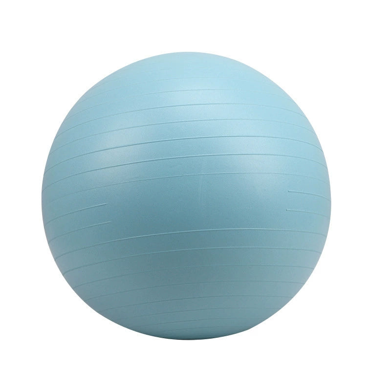 Blue exercise ball on a white background