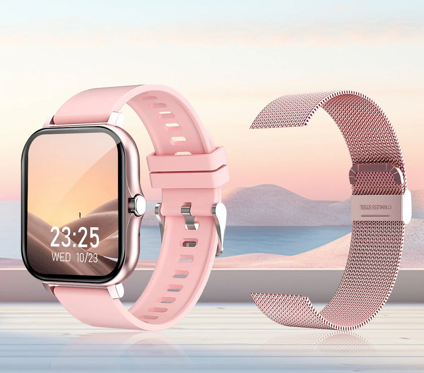 LOMAXFR Bluetooth Calling Smart Watch — Square TFT Fitness & Activity Tracker, Heart Rate & Sleep, 5-Day Battery (Not Waterproof)