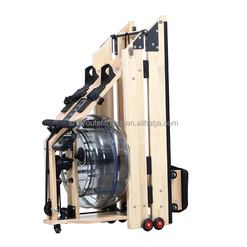 2024 hot home fitness machine folding wood rowing machine water rowing machine