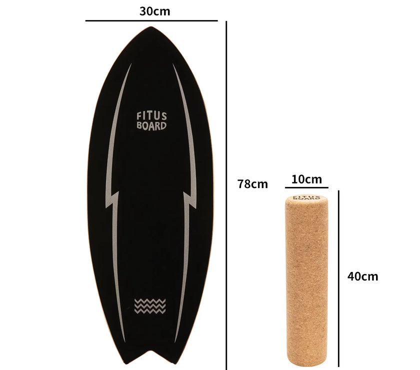 FITUSBOARD Natural Walnut Balance Board — Professional Core Training & Stability Trainer