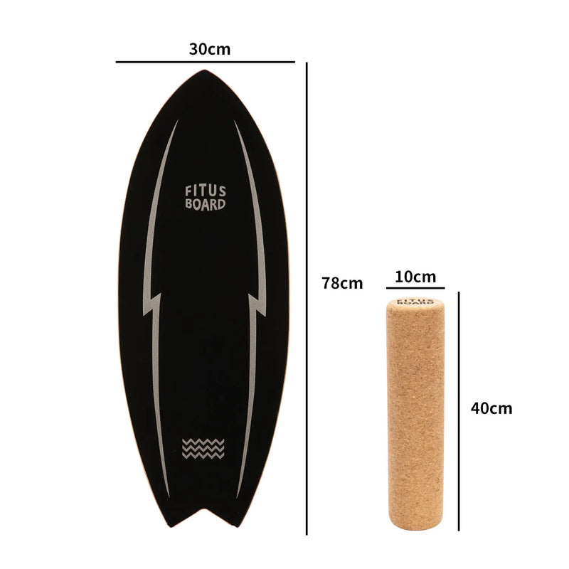 FITUSBOARD Natural Walnut Balance Board — Professional Core Training & Stability Trainer