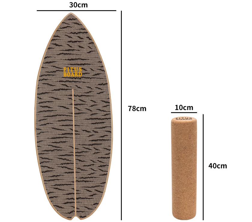 FITUSBOARD Natural Walnut Balance Board — Professional Core Training & Stability Trainer