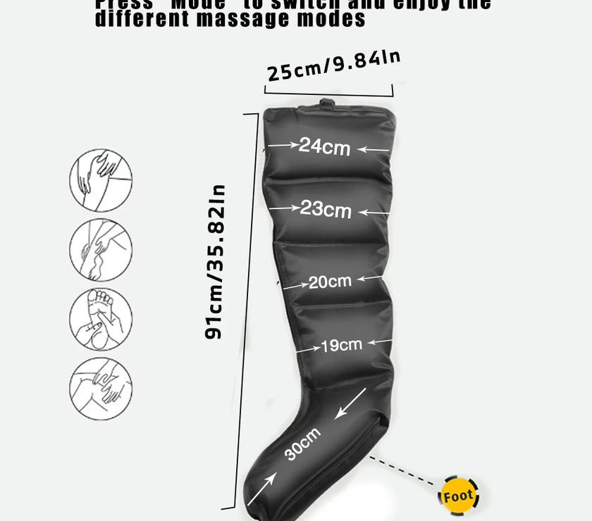 VamsLuna Cycling Compression Boots (Non-Electronic) — Leg Massage Sleeves, 3-Level Fit, 6 Configurations, CE Certified