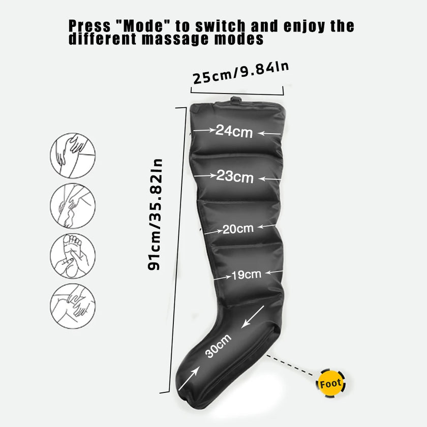 VamsLuna Cycling Compression Boots (Non-Electronic) — Leg Massage Sleeves, 3-Level Fit, 6 Configurations, CE Certified