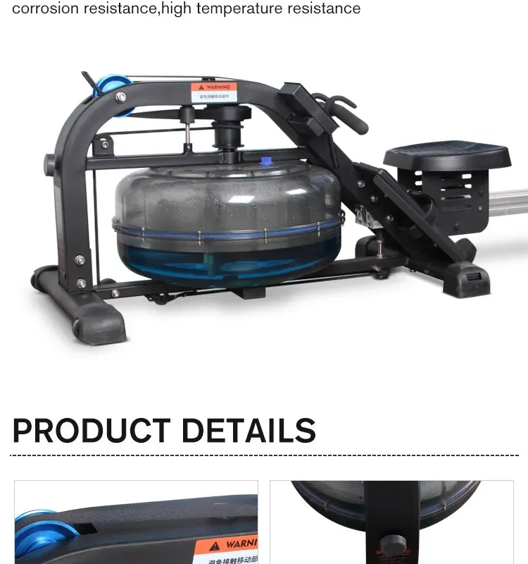 Commercial Gym Home Fitness Equipment Cardio Water Resistance Rower Water Rowing Machine With Digital Monitor