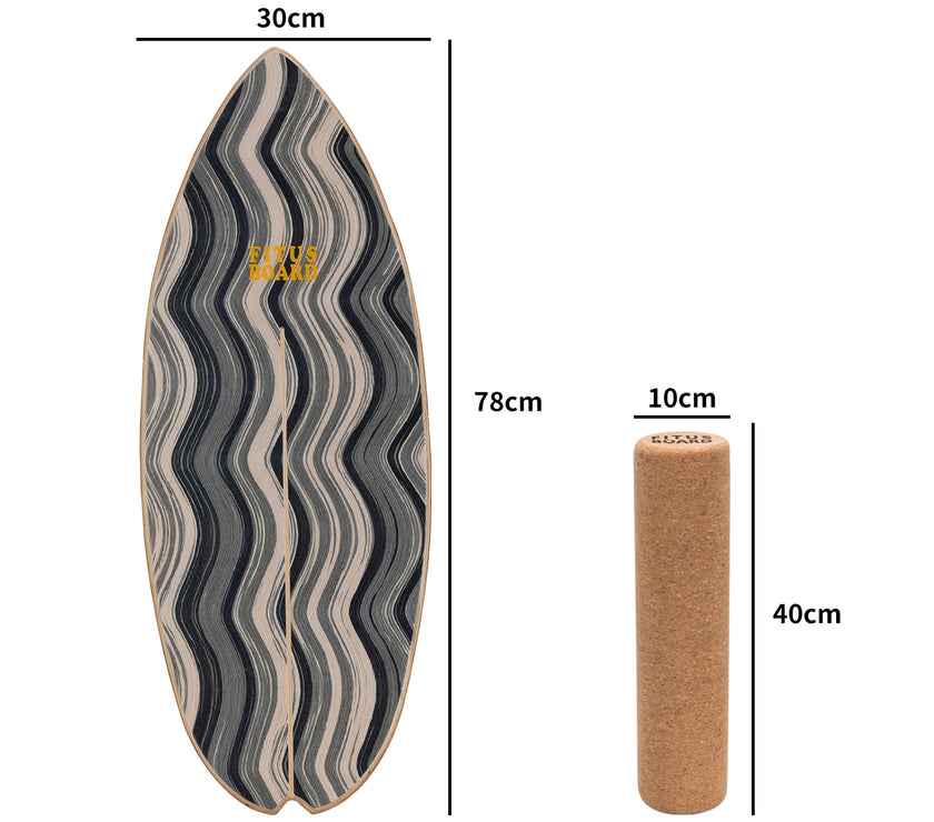 FITUSBOARD Natural Walnut Balance Board — Professional Core Training & Stability Trainer