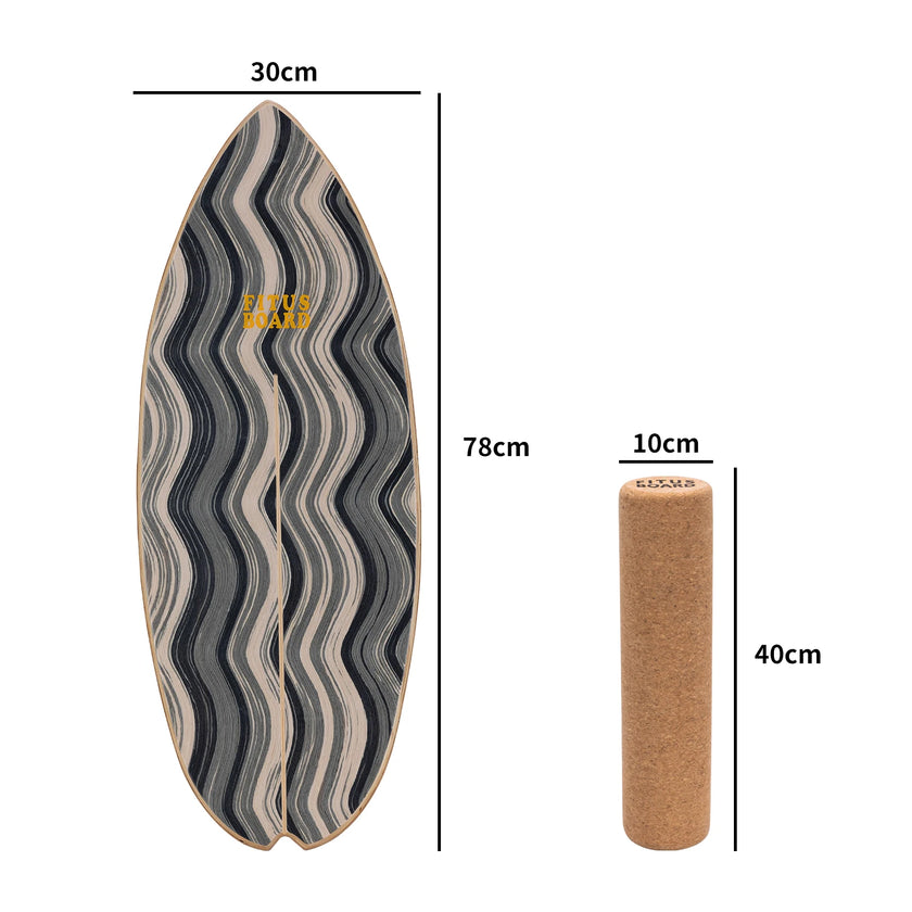 FITUSBOARD Natural Walnut Balance Board — Professional Core Training & Stability Trainer