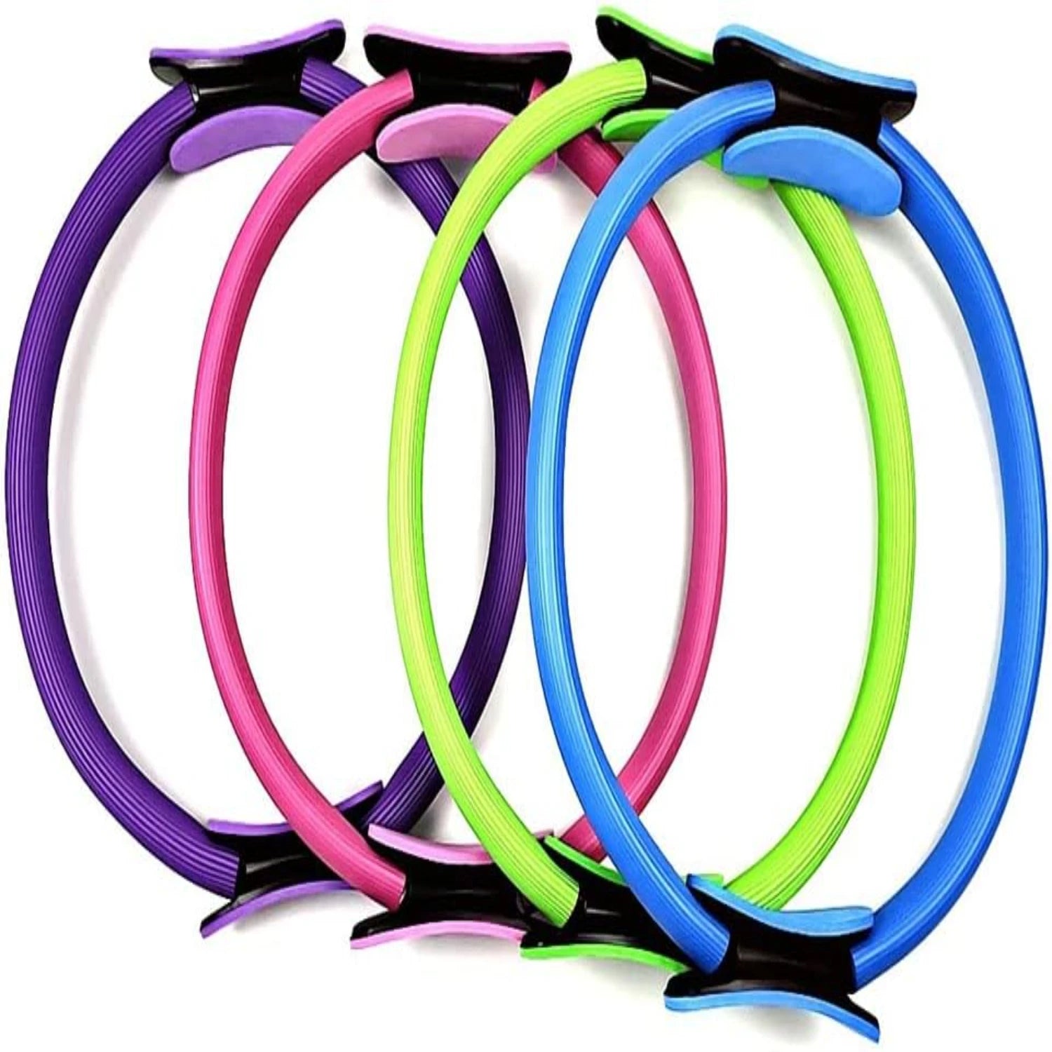 Set of colorful bicycle tires on a white background