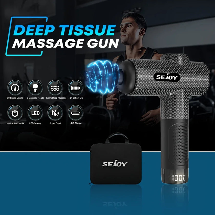 Sejoy 30 speeds Massage Gun Percussion Massager Fascia Gun Deep Tissue Muscle Vibrating Relax