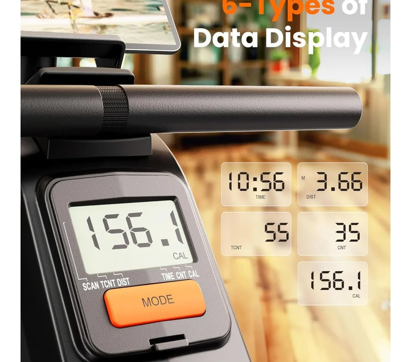 Magnetic/water Rowing Machine, Weighing 350 Pounds, Household Foldable Rowing Machine with Bluetooth and Tablet Stand