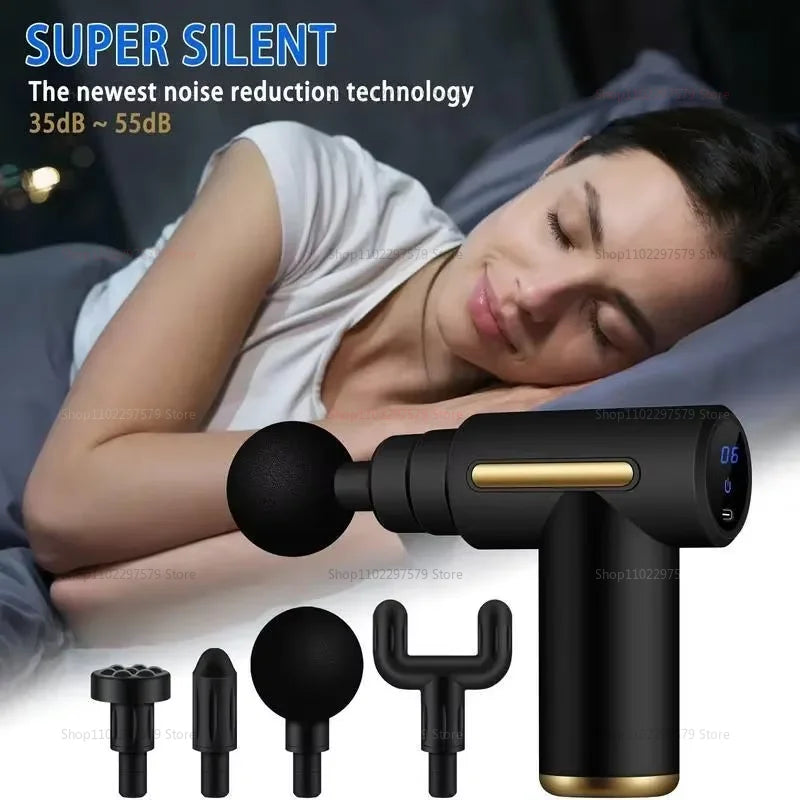 Electric Percussion Massage Gun for Deep Tissue Muscle Relaxation Fatigue Relief Body Neck Back Shoulder Fitness Tool