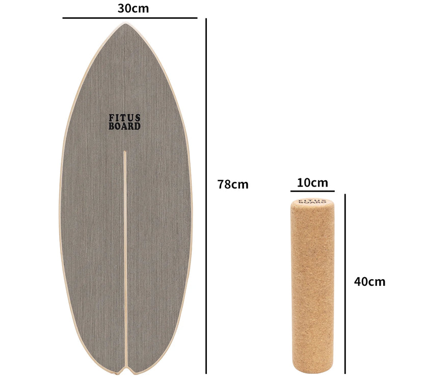 FITUSBOARD Natural Walnut Balance Board — Professional Core Training & Stability Trainer