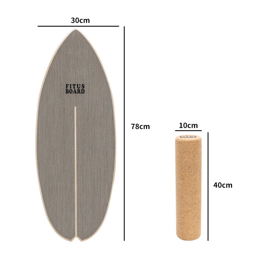 FITUSBOARD Natural Walnut Balance Board — Professional Core Training & Stability Trainer