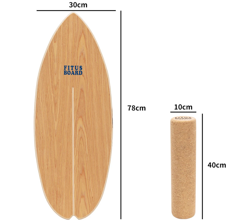 FITUSBOARD Natural Walnut Balance Board — Professional Core Training & Stability Trainer