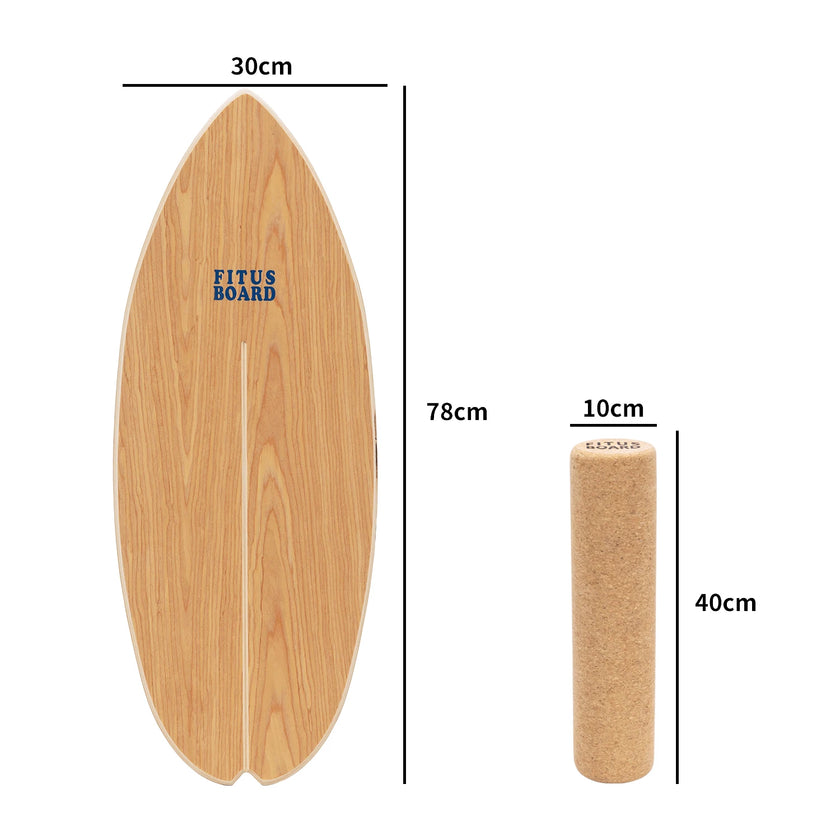 FITUSBOARD Natural Walnut Balance Board — Professional Core Training & Stability Trainer