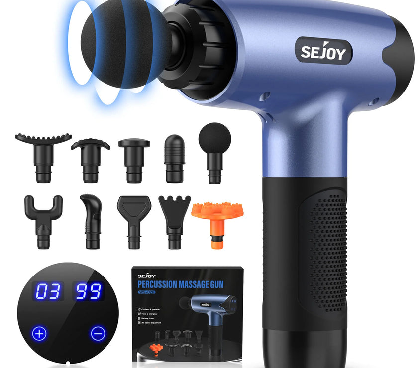 Sejoy 30 speeds Massage Gun Percussion Massager Fascia Gun Deep Tissue Muscle Vibrating Relax