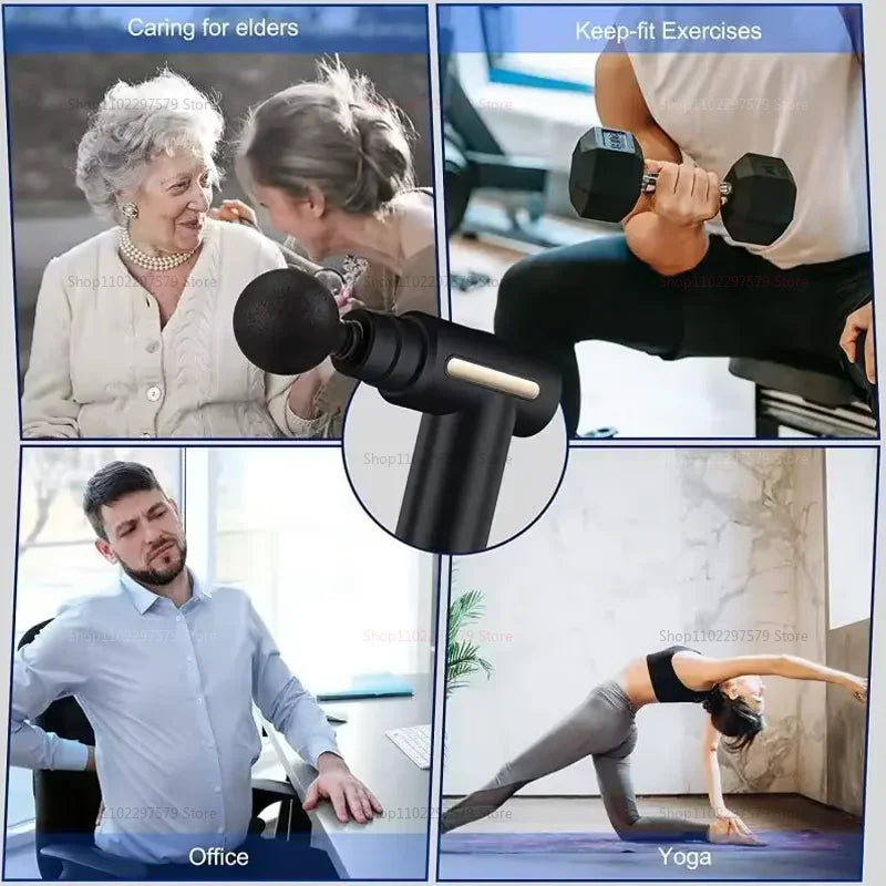 Electric Percussion Massage Gun for Deep Tissue Muscle Relaxation Fatigue Relief Body Neck Back Shoulder Fitness Tool