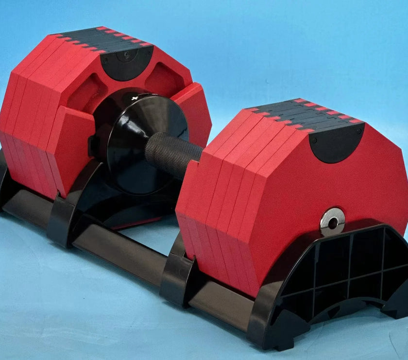 SANSHIKJ Decagonal Adjustable Dumbbell — Cast-Iron/Steel, Quick Weight Selection (20/24/32/36/40 kg per dumbbell) | Model SSKJ-DB049