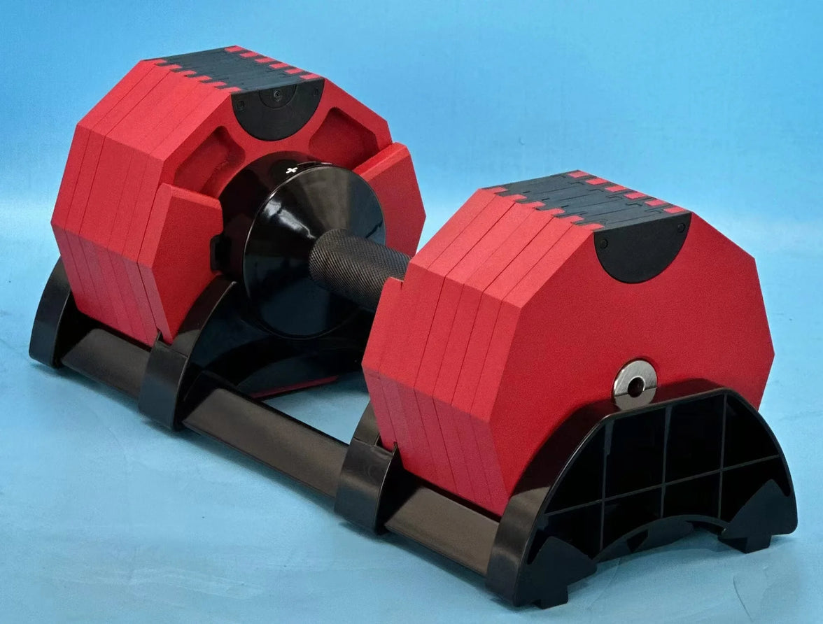 SANSHIKJ Decagonal Adjustable Dumbbell — Cast-Iron/Steel, Quick Weight Selection (20/24/32/36/40 kg per dumbbell) | Model SSKJ-DB049