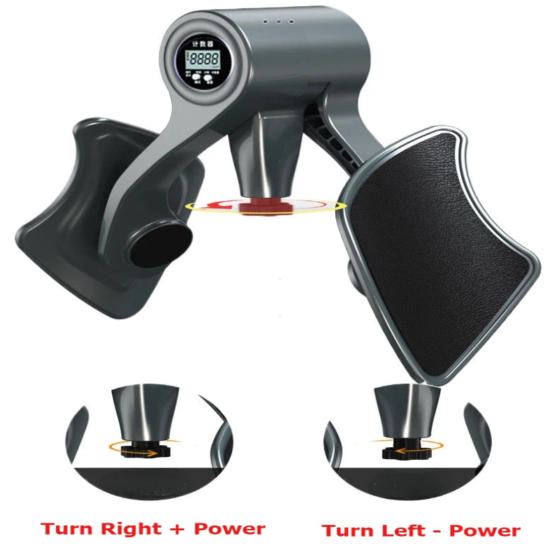 Control handle with digital display and lever for vehicle operation on a white background