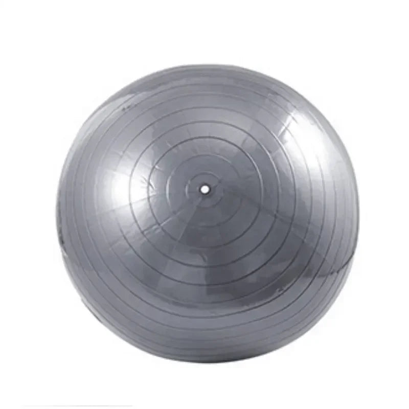 Gray exercise ball on a white background