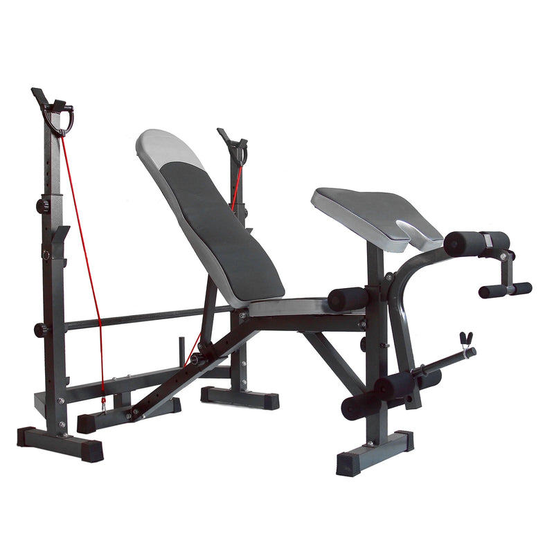 Artudatech Full Body Workout Adjustable Weight Bench Folding Bench Press W/Barbell Rack
