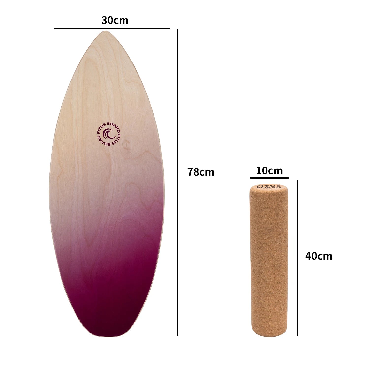 FITUSBOARD Natural Walnut Balance Board — Professional Core Training & Stability Trainer